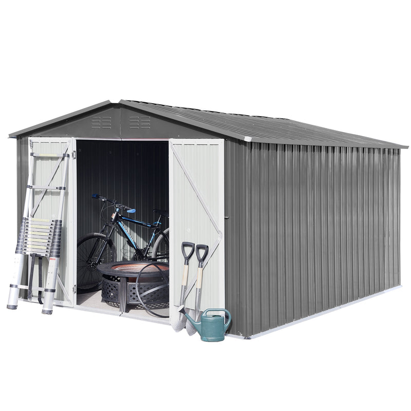 Metal garden sheds 8ftx10ft outdoor storage sheds Grey (Old sku:W1350S00016)