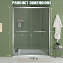 Aluminum Frame Double Sliding Shower Door (56-60"x70")