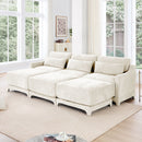 Stylish Sofa With Ottoman And Lumbar Pillows, Ergonomic Design by HouseOfZazla