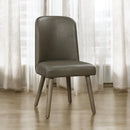 Waylon Synthetic Leather Side Chair (Set of 2) - Gray / Oak