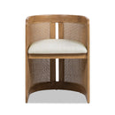 Lilith - Curved Upholstered Dining Chair, Stain Resistant High - White Pepper by HouseOfZazla