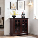 Modern Sideboard With Tempered Glass Doors - Ox Blood Red by HouseOfZazla
