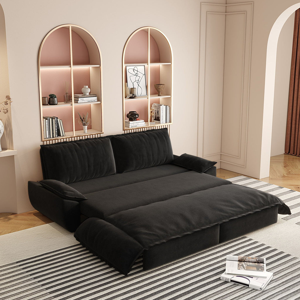 Queen Pull Out Sofa Bed, 3 In 1 Convertible Sleeper Sofa, photo 5 of 13