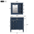 Bathroom Vanity With Medicine Cabinet, Royal Mirror Cabinet, Modern Bathroom Storage Cabinet With 2 Soft Closing Doors And 4 Drawers by HouseOfZazla