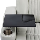 270° Power Swivel Recliner Home Theater Chair With Hidden Arm Storage, LED Light, Cup Holder, And Tray Table by HouseOfZazla