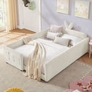 Cute Rabbit Ear Upholstered Platform Bed Frame With Safety Rail