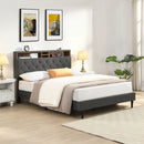 Modern Upholstered Platform Bed Frame With Button Tufted Headboard And USB Ports by Unique Piece Furniture