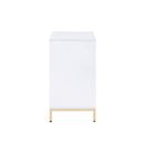 Ottey - Cabinet - White High Gloss & Gold by Unique Piece Furniture