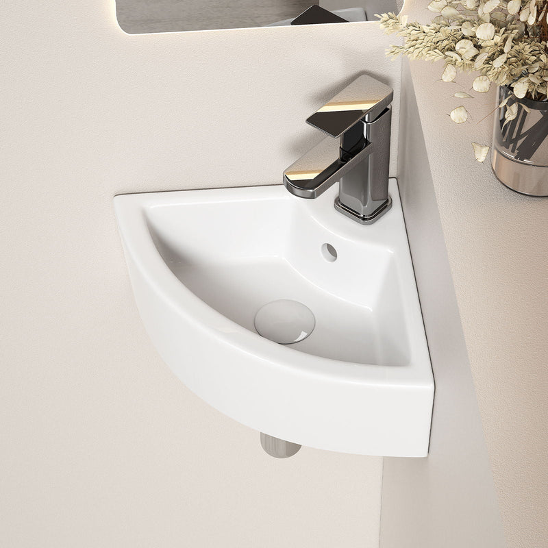 Triangle Corner Sink For Bathroom - Milk White, photo 2 of 8