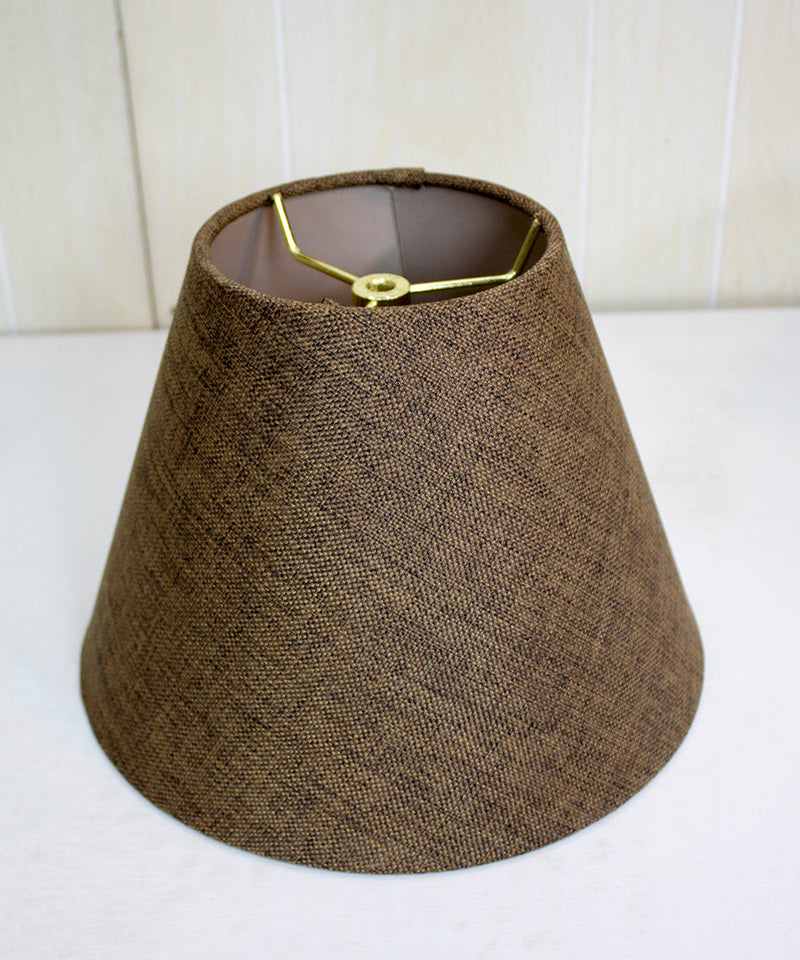 12"W x 9"H Hard Back Empire Lamp Shade - Chocolate Burlap