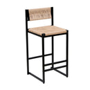 Bar Stools Paper Rope Weave Dining Chairs With Back Hand Weave Stools For Kichen Island, Bar & Counter (Set of 2) by HouseOfZazla