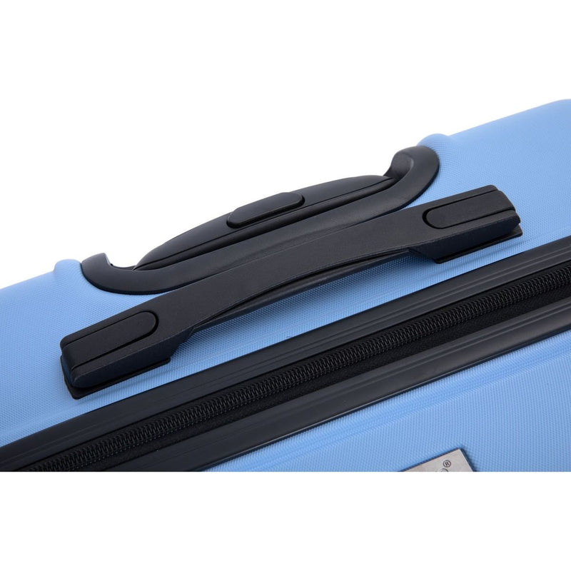 3 Piece Luggage Sets ABS Lightweight Suitcase with Two Hooks, Spinner Wheels, TSA Lock, (20/24/28) LIGHT BLUE