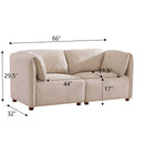 Aura 66 in. 2-Seats Boucle Modular Sectional Sofa