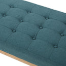 Vibratory Button Tufted Upholstered Ottoman with Splayed Wooden Legs by HouseOfZazla
