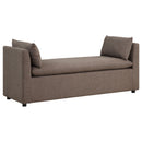 Isiah - Raised Arm Accent Bench - Brown by HouseOfZazla