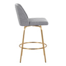 Toriano - Contemporary, Fixed Height Counter Stool With Swivel With Round Footrest (Set of 2) by HouseOfZazla