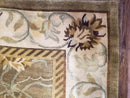 8x10 Rug - Plush Tibetan Rug - Green & Beige Floral Rug - Large Handmade Wool Rug - 250x300 Carpet