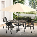 5 Pieces Outdoor Patio Dining Set with Stackable Metal Chairs and Round Table by HouseOfZazla