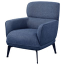 Andrea Upholstered Crescent Arm Accent Chair Blue