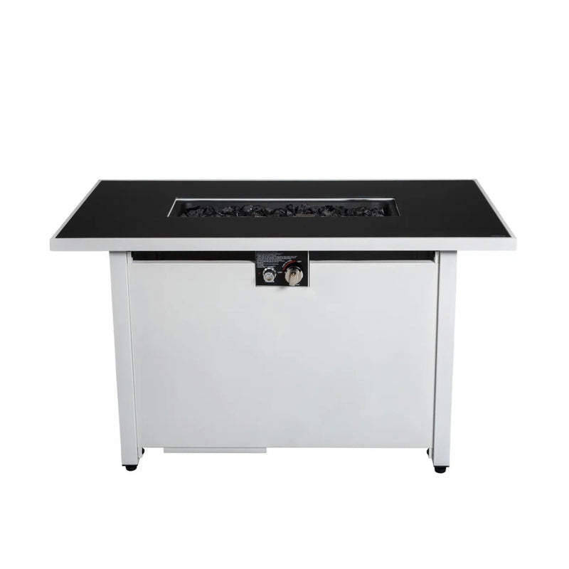 Outdoor 43" Rectangular Fire Pit Table With Adjustable Flame Control - White, photo 2 of 11
