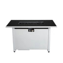 Outdoor 43" Rectangular Fire Pit Table With Adjustable Flame Control - White by HouseOfZazla