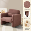 34" Lamb Fleece Fabric Sofa, Modern Single Sofa with Support Pillow for Apartment, Office, Living Room & Bedroom, Tool-Free Assembly.(Pink)