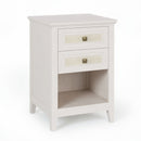 Nightstand With 2 Drawers & Shelf - White by HouseOfZazla