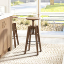 Spencer - Minimalist Oak Adjustable Bar Counter Stool - Walnut Brown Oak by HouseOfZazla