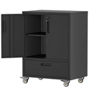Mobile Tool Cart With Lockable Casters, Heavy-Duty Storage Organizer - Black by HouseOfZazla