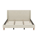Modern Upholstered Platform Bed With Wingback Headboard