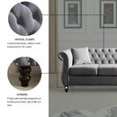 Chesterfield Sofa With Rolled Arms And Nailhead Trim by HouseOfZazla