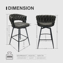 Bar Stool 360 Swivel With Back Footrest by HouseOfZazla