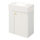 Floating Bathroom Vanity With Resin Basin, Left Side Storage - White by HouseOfZazla