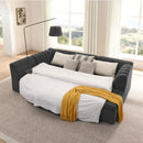U-Shaped Modular Sectional Sofa With Chaise And Movable Ottoman With Wave-Shaped Armrest by Unique Piece Furniture