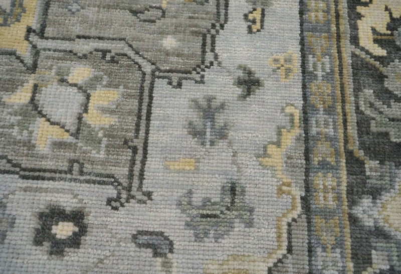 7'11''x10'4'' Gray, Moss Color Hand Knotted LoomBloom Muted Turkish Oushak  100% Wool Transitional Oriental Area Rug