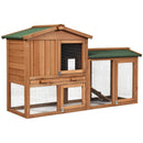 58 Inch Weatherproof Wooden Rabbit Hutch-Brown by LJGDeals