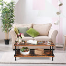 Industrial Vintage Coffee Table with 2-Tier Storage Shelf by LJGDeals