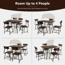 43 x 27.5 Inch Industrial Style Dining Table with Adjustable Feet-Rustic Brown by LJGDeals