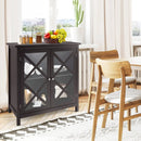 Freestanding Kitchen Buffet Cabinet with Glass Doors and Adjustable Shelf by LJGDeals