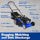 BILT HARD 21" Self-Propelled Gas Lawn Mower – 201cc 4-Cycle Engine, 3-in-1 Mulching, Bagging & Side Discharge, 8-Position Height Adjustment, Easy Start