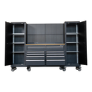100" Rolling Tool Chest Workstation with Bench Top & Side Cabinets