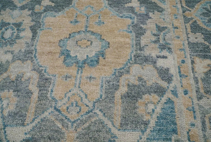 7' 11''x9' 9'' Hand Knotted LoomBloom Muted Turkish Oushak 100% Wool Transitional Oriental Area Rug Beige, Tan Color