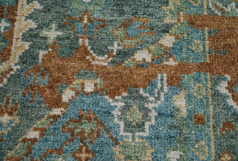 7' 10''x10' 1'' Hand Knotted LoomBloom Muted Turkish Oushak 100% Wool Transitional Oriental Area Rug Beige, Rust Color