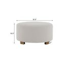 Round Ottoman, Minimalist Footstool - White by HouseOfZazla