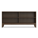 Harper - 4 Shelf Low Bookcase - Walnut Brown