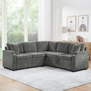 Modern L Shaped Sectional Sofa Bed With Hidden Storage Upholstery by HouseOfZazla