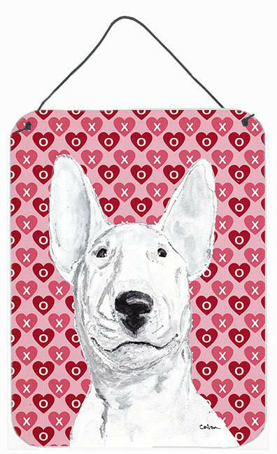 Bull Terrier Valentine's Love Aluminium Metal Wall or Door Hanging Prints