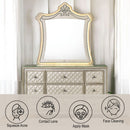Lucienne - Mirror With LED - Beige Velvet