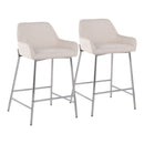 Daniella - Contemporary Fixed Height Counter Stool With Metal Legs (Set of 2) by HouseOfZazla