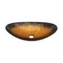 Veined Vessel Sink With Pop Up Drain, Boat Shape Bathroom Sink Above Counter - Gold by HouseOfZazla